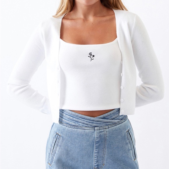 Medium Cream Lottie Moss V-neck Cardigan Sweater from PacSun - Picture 5 of 5